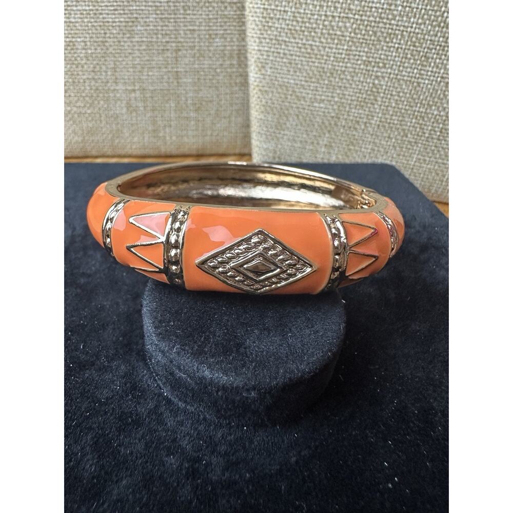Sequin Nordstrom Multicolor Gold Tone Statement Enamel Bangle Bracelet # 114